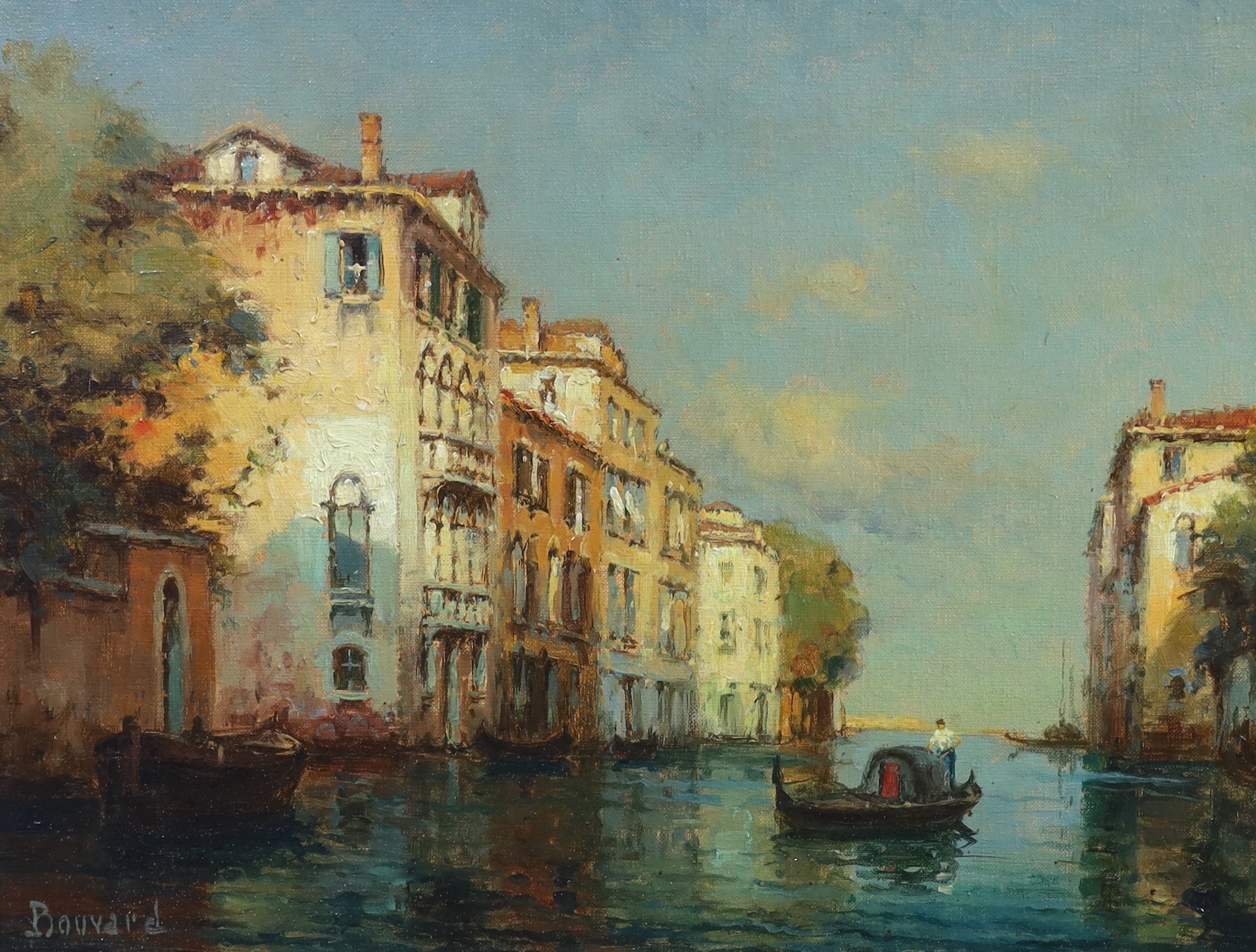 Noel Georges Bouvard (French, 1912-1975), Venetian canal scenes, oil on canvas, a pair, 27 x 35cm